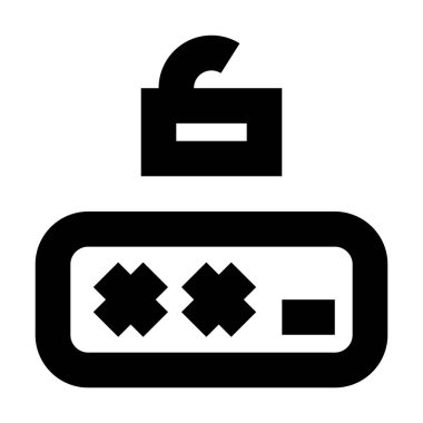 Beyaz arkaplanda parola kilidi aç, vektör illüstrasyonu