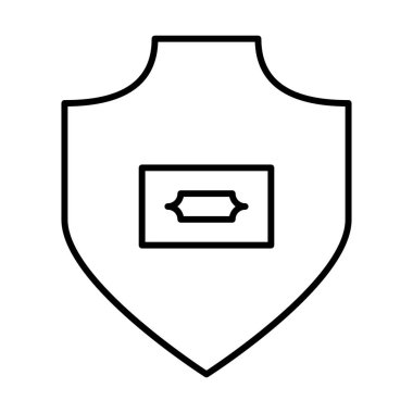 Beyaz arkaplanda Cash Shield simgesi, vektör illüstrasyonu