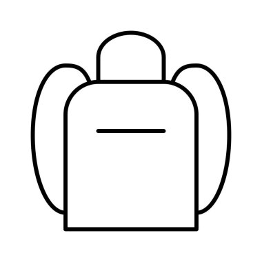 sırt çantası simgesi, vektör illüstrasyonu