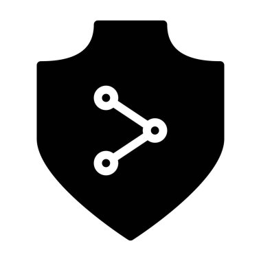 Beyaz arkaplanda ağ kalkanı simgesi, vektör illüstrasyonu