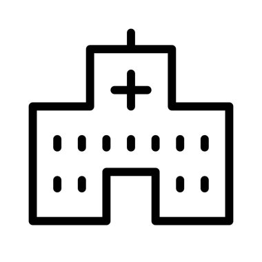 Hastane Şehri simgesi, vektör illüstrasyonu