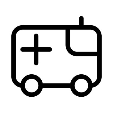 ambulans araba simgesi, vektör illüstrasyonu