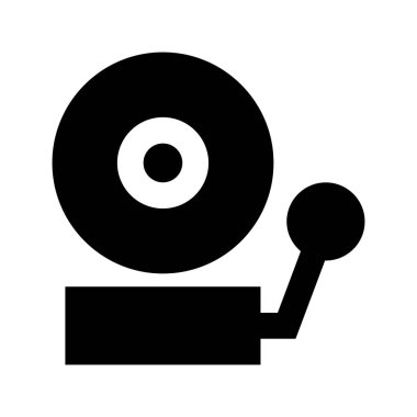 Beyaz arkaplanda alarm simgesi, vektör illüstrasyonu