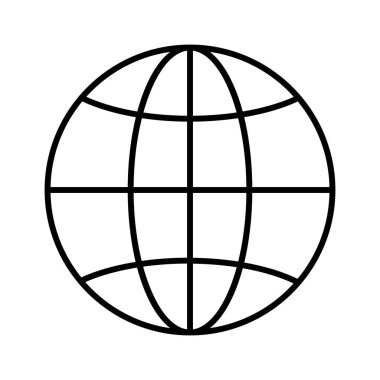 Dünya çapında lojistik kavramı, beyaz arkaplanda Globe simgesi, vektör illüstrasyonu