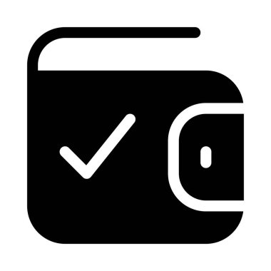 Cüzdan simgesi, vektör illüstrasyonu  