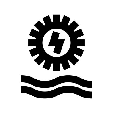 Su değirmeni simgesi, vektör illüstrasyonu 