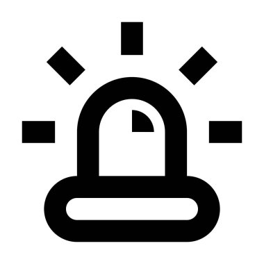 Beyaz arkaplanda alarm simgesi, vektör illüstrasyonu