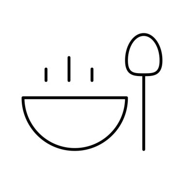 çorba simgesi, vektör illüstrasyonu