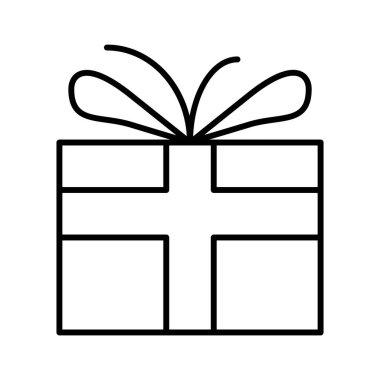 Beyaz arkaplanda hediye simgesi, vektör illüstrasyonu