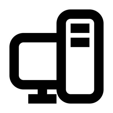 Bilgisayar Çalışma İstasyonu simgesi, vektör