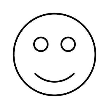 Beyaz arkaplanda Emoji Mutlu simgesi, vektör illüstrasyonu
