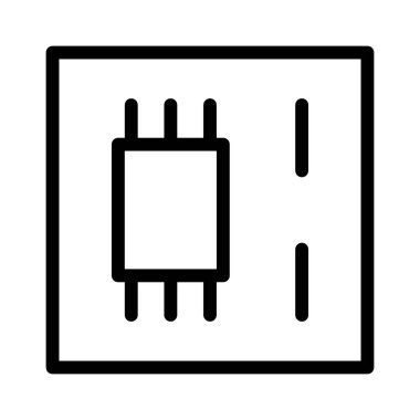 Ana Çip Elektronik simgesi, vektör illüstrasyonu