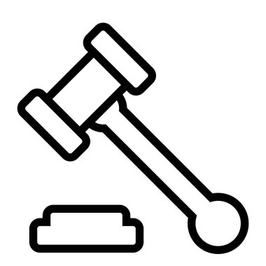 Gavel Adalet simgesi, vektör illüstrasyonu