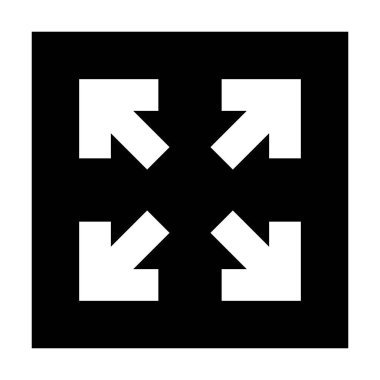 Tam Ekran Ölçeklendirme Okları simgesi, vektör illüstrasyonu