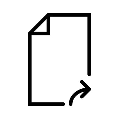 Beyaz arkaplan üzerindeki belge simgesi, vektör illüstrasyonu