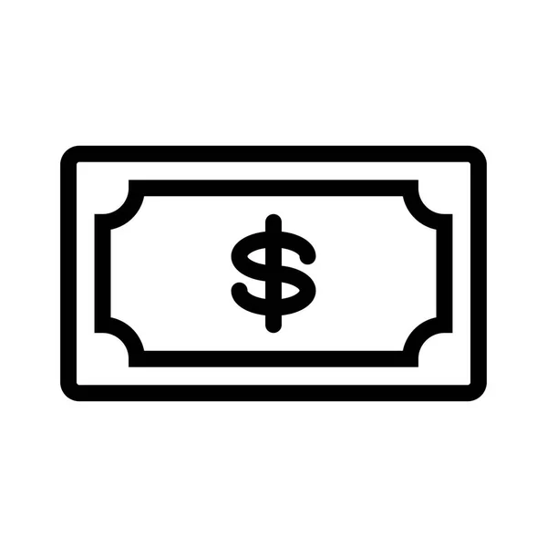 Bank Note Dollar Icono Ilustración Vectorial — Archivo Imágenes Vectoriales