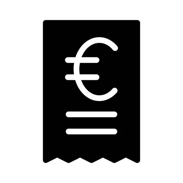 Bill Euro Icon White Background Vector Illustration — 스톡 벡터