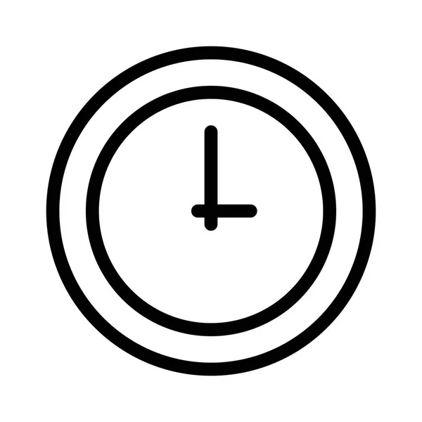 Time Clock Ikon Fehér Háttér Vektor Illusztráció — Stock Vector