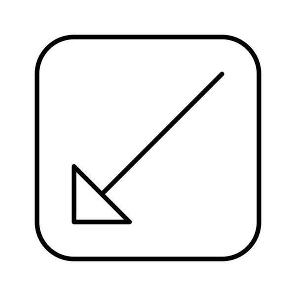 Diagonal Hacia Abajo Icono Flecha Izquierda Vector — Vector de stock