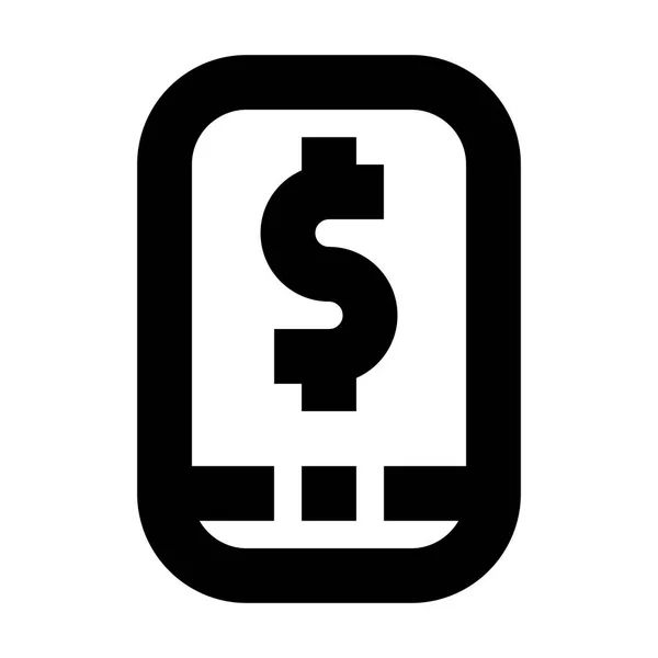 Mobile Banking Dollar Icône Illustration Vectorielle — Image vectorielle