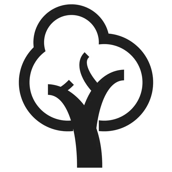 Иконка Дерева Белом Фоне Векторная Иллюстрация — стоковый вектор