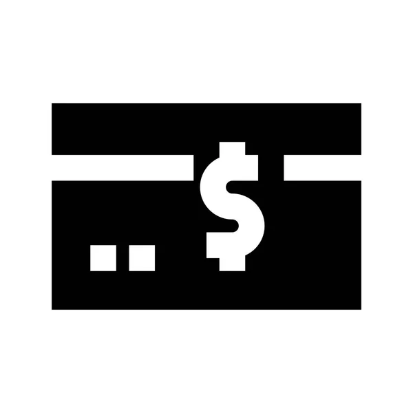白い背景の銀行カードドルのアイコン ベクトルイラスト — ストックベクタ