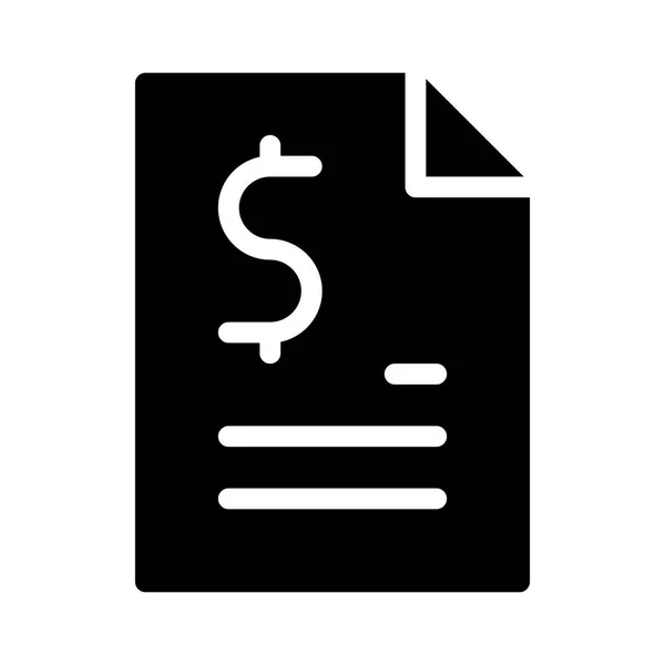 Ikona Bill Finance Bílém Pozadí Vektorová Ilustrace — Stockový vektor