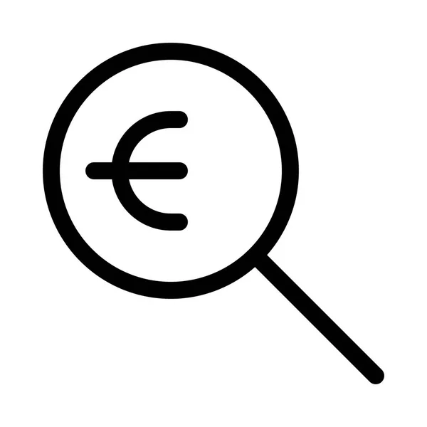 Búsqueda Euro Finance Icono Interfaz Zoom Sobre Fondo Blanco Ilustración — Vector de stock