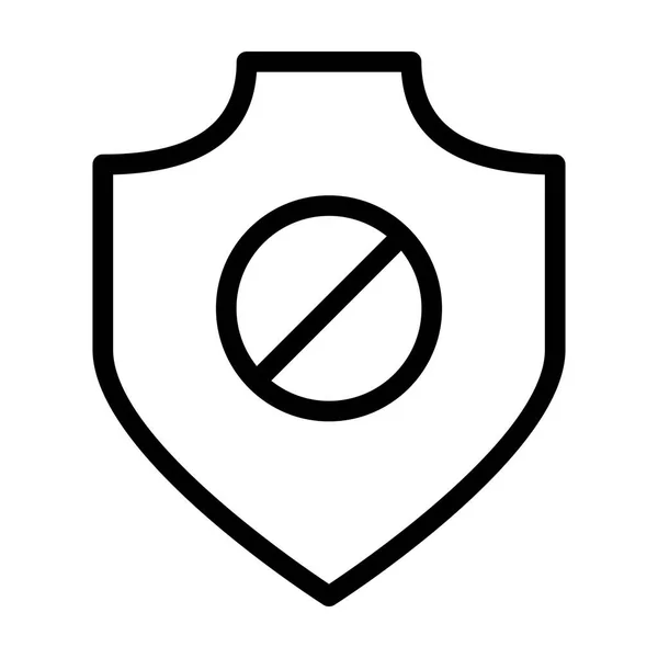 Nonaktifkan Ikon Keamanan Shield Pada Latar Belakang Putih Ilustrasi Vektor - Stok Vektor