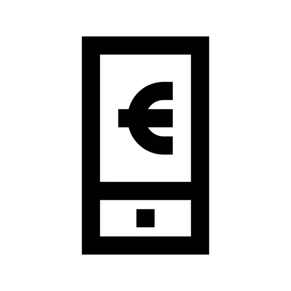 Mobile Banking Euro Symbol Vektorillustration — Stockvektor