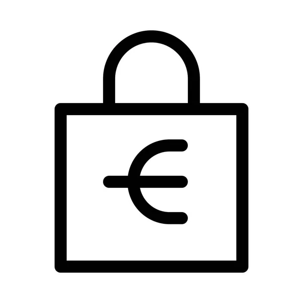 Tasche Euro Tasche Symbol Vektorabbildung — Stockvektor