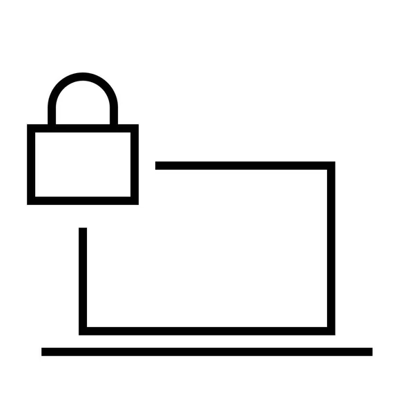 Иконка Блокировки Ноутбука Белом Фоне Векторная Иллюстрация — стоковый вектор