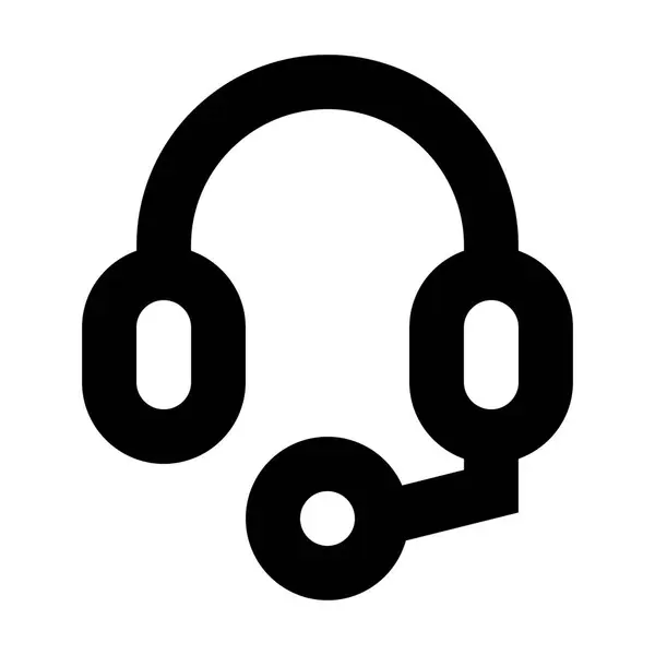 Headset Symbol Auf Weißem Hintergrund Vektor Illustration — Stockvektor