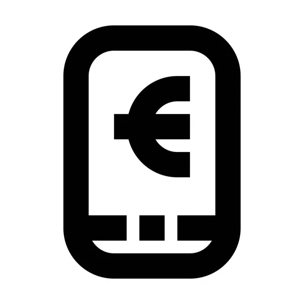 Иконка Мобильного Банкинга Евро Векторная Иллюстрация — стоковый вектор
