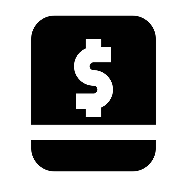 Icona Del Dollaro Della Compressa Simbolo Del Commercio Illustrazione Vettoriale — Vettoriale Stock