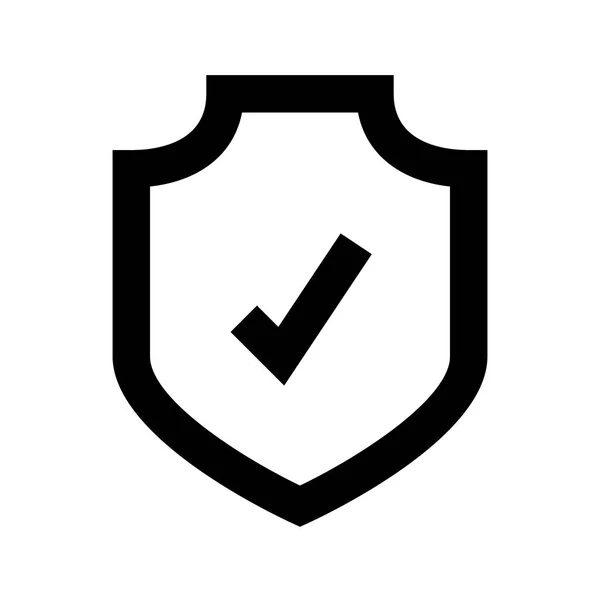 Shield Check Icon White Background Vector Illustration — Stock Vector