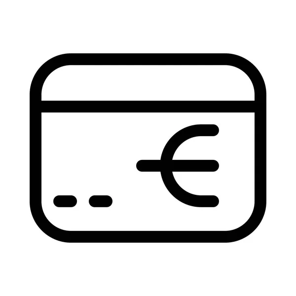 Bank Card Euro Icon White Background Vector Illustration — 스톡 벡터