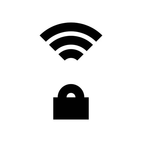 Icône Wifi Lock Sur Fond Blanc Illustration Vectorielle — Image vectorielle