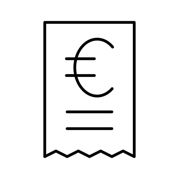 Bill Euro Ikon Vit Bakgrund Vektor Illustration — Stock vektor