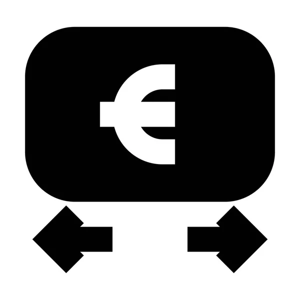 Cambio Valuta Icona Euro Illustrazione Vettoriale — Vettoriale Stock