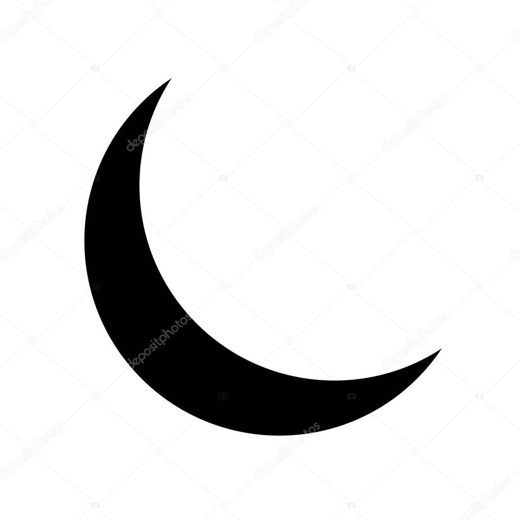 Moon icon on white background, vector illustration