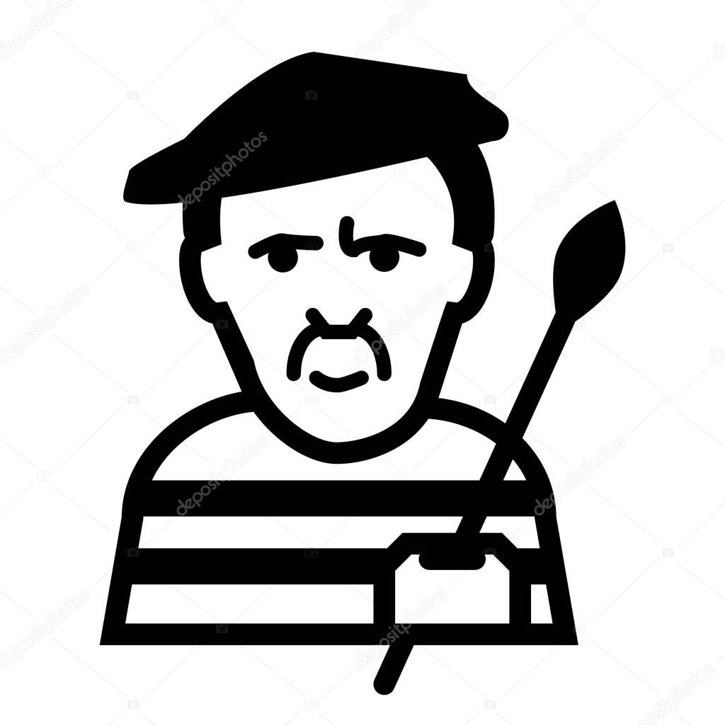 Pablo Picasso icon, vector illustration