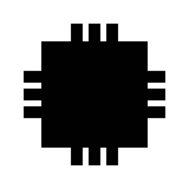 Ana Çip Elektronik simgesi, vektör illüstrasyonu