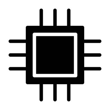 Ana Çip Elektronik simgesi, vektör illüstrasyonu