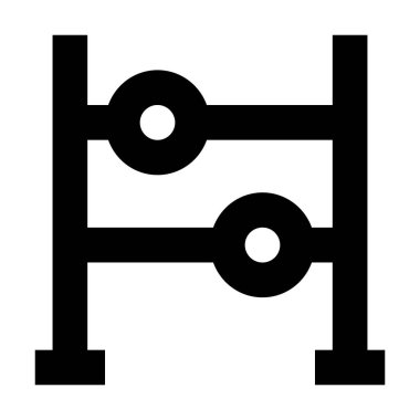  Matematik Abaküs Okulu simgesi, vektör illüstrasyonu