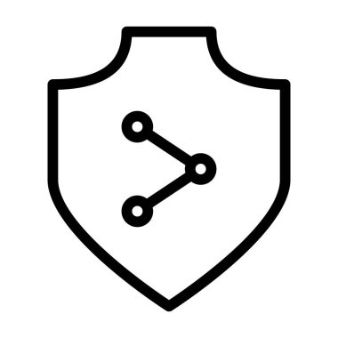 Beyaz arkaplanda ağ kalkanı simgesi, vektör illüstrasyonu