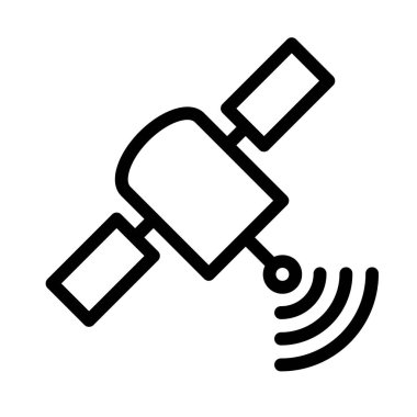 Uydu uzayı simgesi, vektör illüstrasyonu