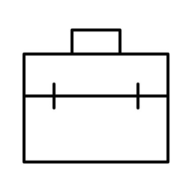 evrak çantası simgesi, vektör illüstrasyonu 