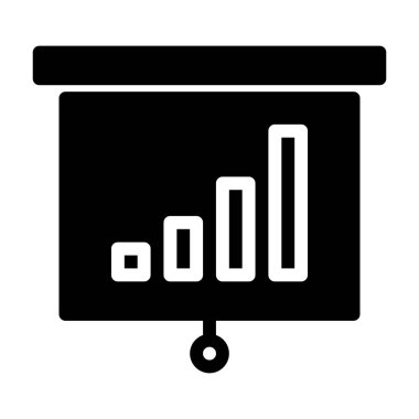 Sunum grafik simgesi, vektör illüstrasyonunu büyüt