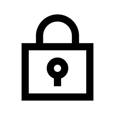 Beyaz arkaplanda kilitli kilit simgesi, vektör illüstrasyonu